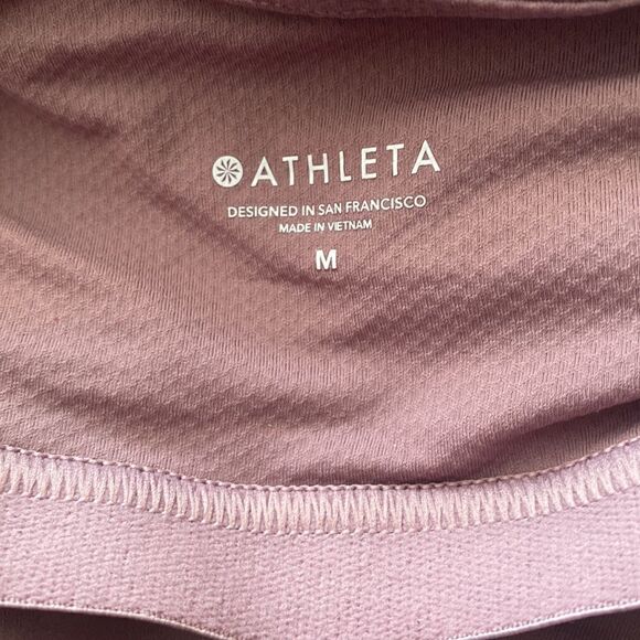 Athleta sports bra sz M mauve gathered detailing w/ cut outs in front good cond - Picture 6 of 6